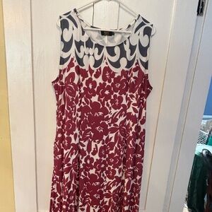 Floral Maxi Dress - Red and Gray